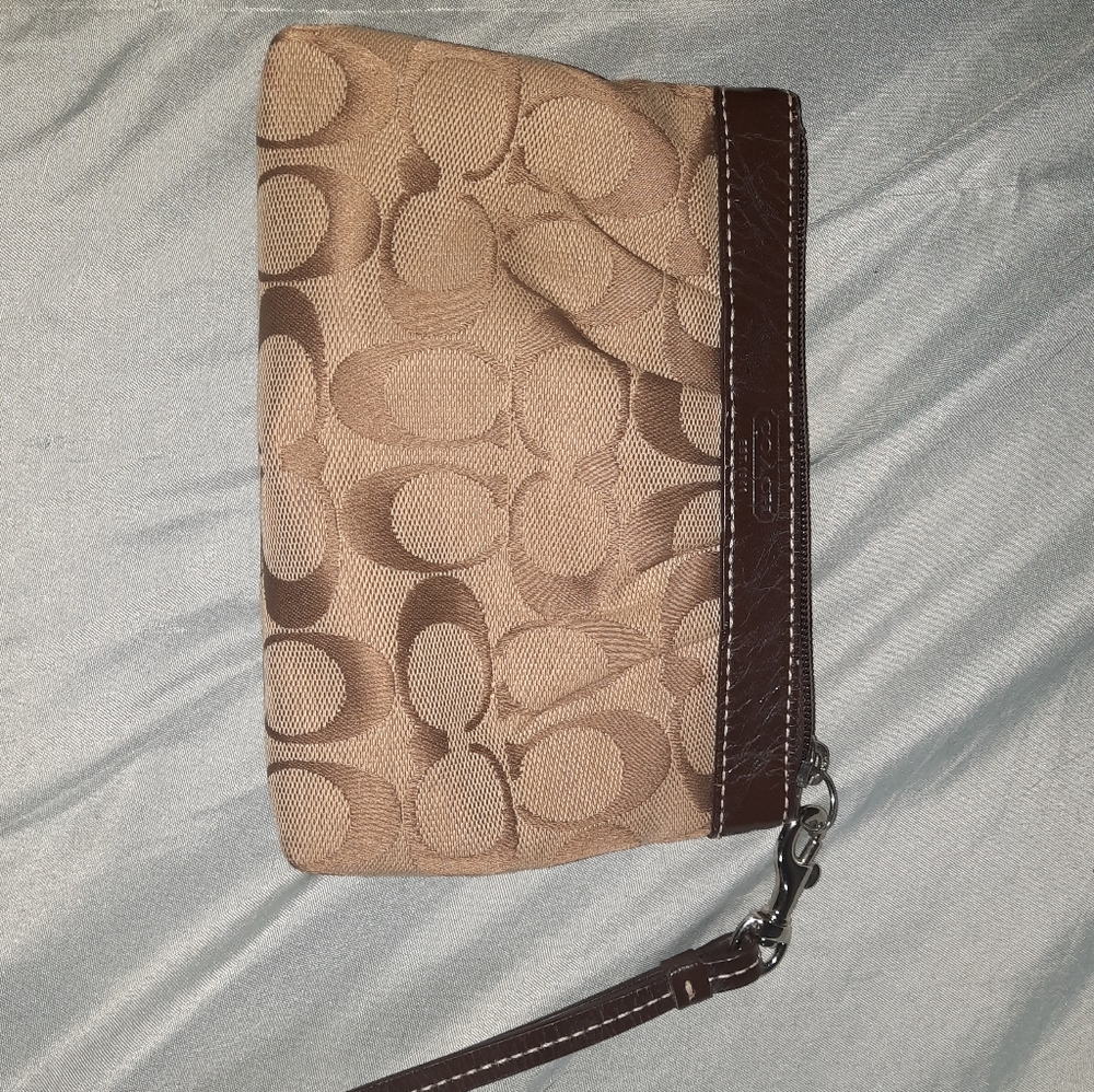 Coach Brown Wristlet